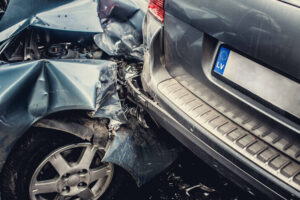 two damaged cars